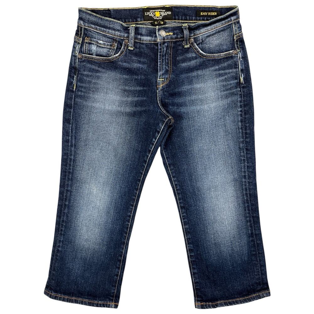 Lucky Brand Easy Rider Capri Jeans Women's 8/29 Medium Wash Stretch Denim